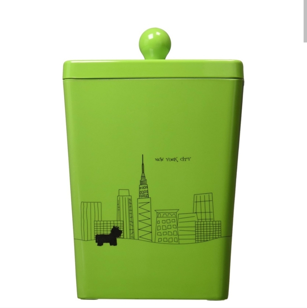 2 Lime Green Mod Cannisters With City Dogs From Around The World